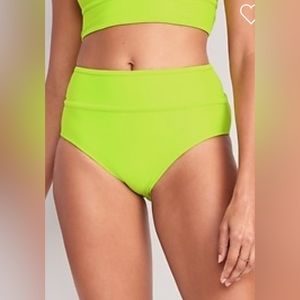 Old Navy High-Waisted Bikini Swim Bottoms for Women - XL in Lime Green